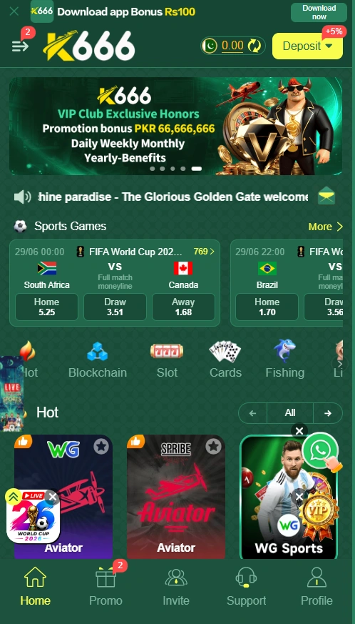 K666 Game interface screenshot