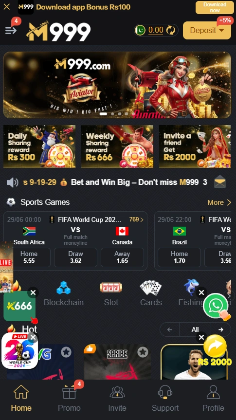 M999 Game interface screenshot
