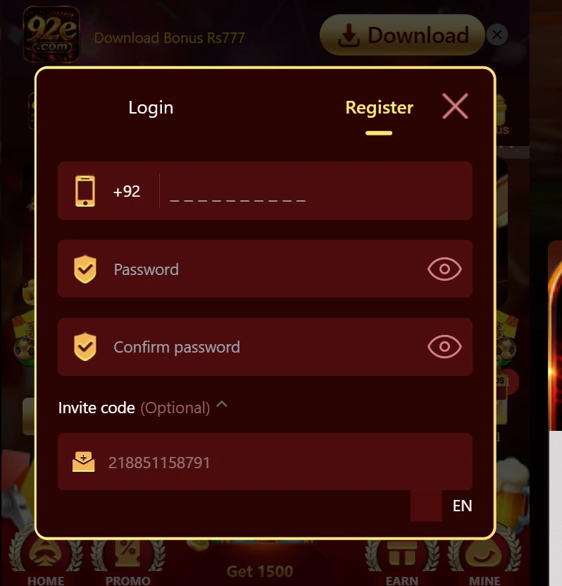 92E Game login