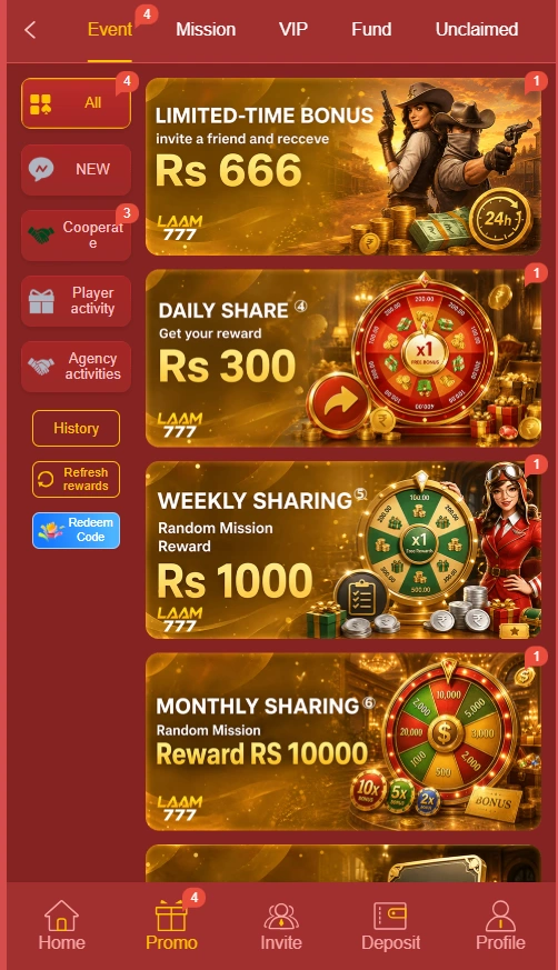 Laam777 Game rewards